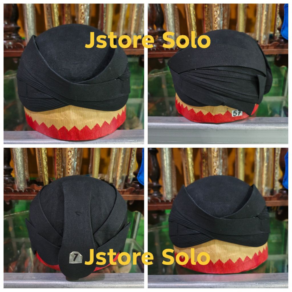 Blangkon Solo Perbawan Hitam Busana Adat Jawa Beskap