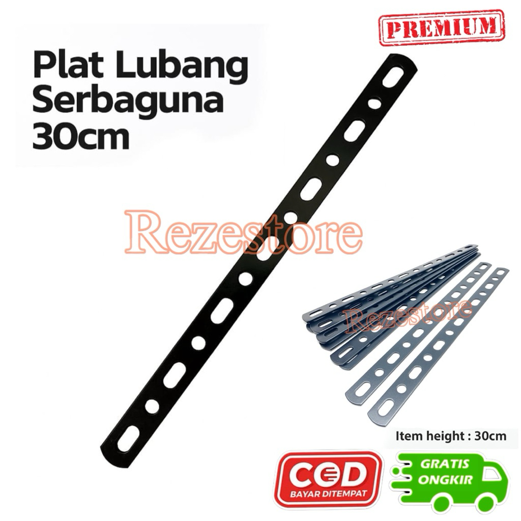 Breket Pangkon Knalpot Lubang Kapsul Plat Besi Model Lurus Motor Universal Panjang 30 Cm besi plat h