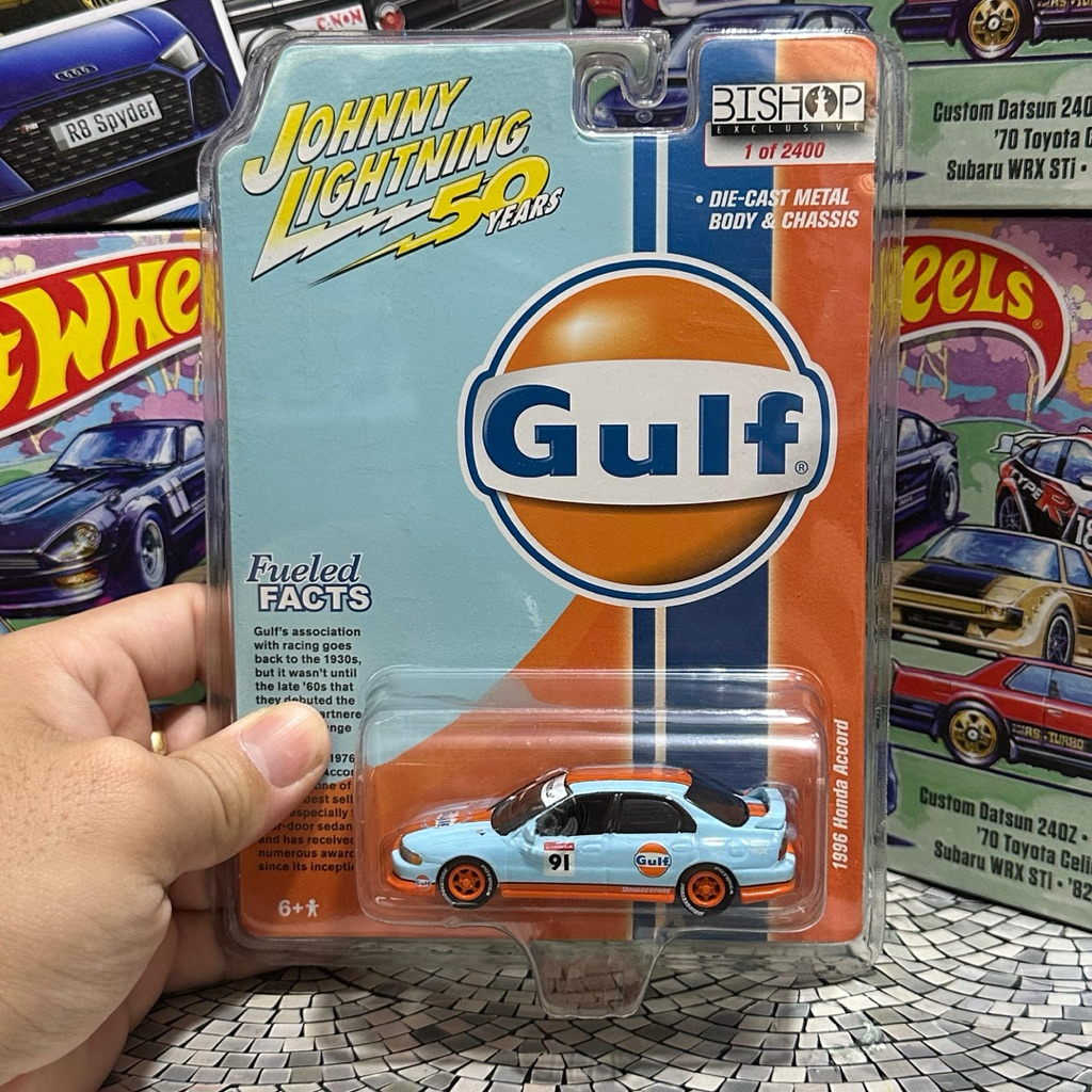 Johnny Lightning 50 Year 1996 Honda Accord Gulf Mainan mobil 1/64 ( Blister Mulus )