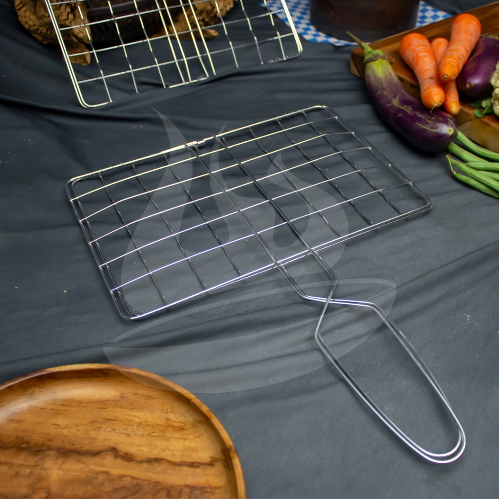 Alat Pemanggang jaring/Pemanggang Ikan/Alat Panggang ayam/Alat Pemanggang Sate Full Stainless Steel
