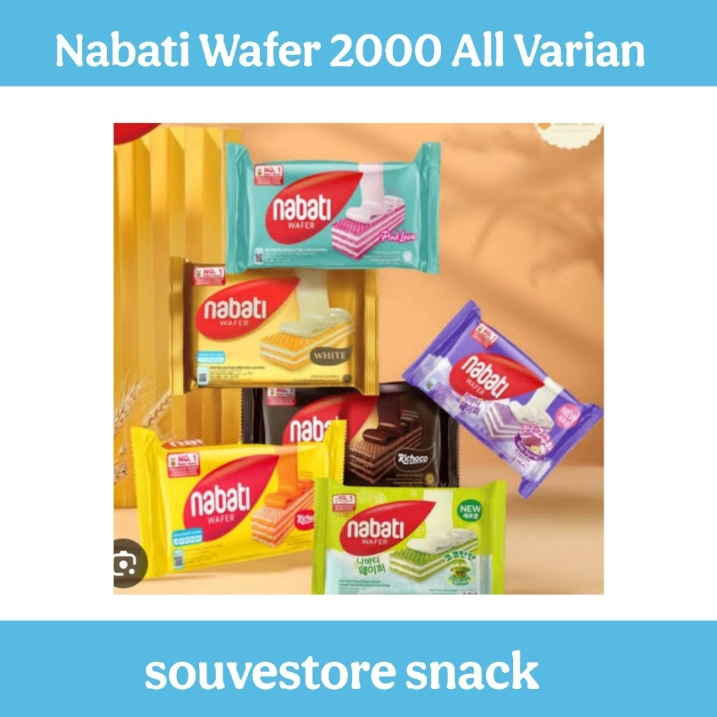

Nabati Wafer 2000 all varian Cokelat Keju white Richeese Richoco harga Perpc