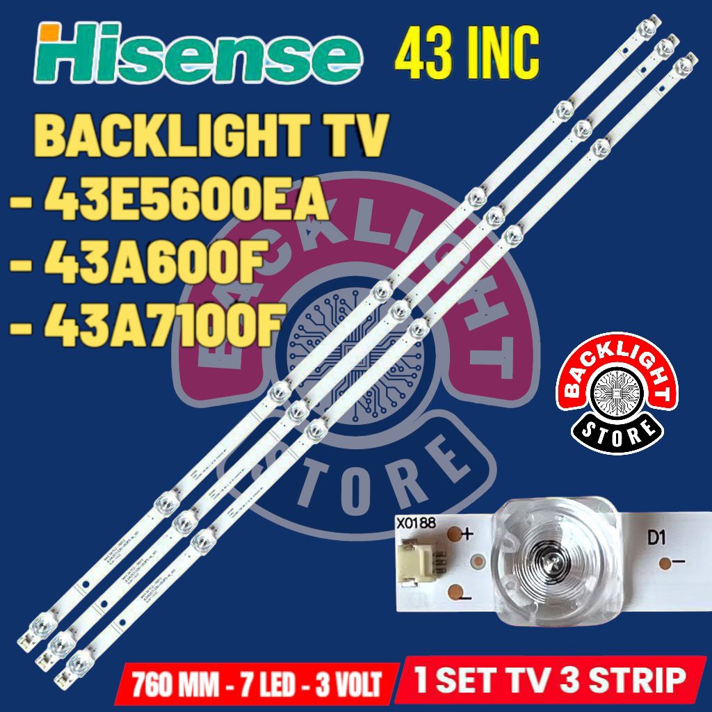 Backlight Tv Led HISENSE 43 inc 43E5600E 43A600F 43A7100F