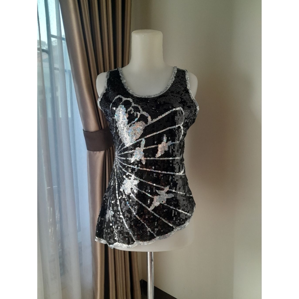Sequin Top, Sequin Butterfly Top, SequinTanktop