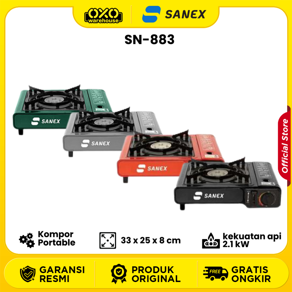 Sanex Kompor Gas Portable SN-883 Original Paket Hemat   Garansi Resmi