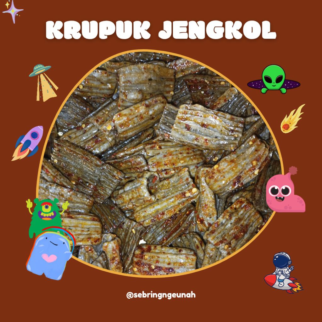 

SEBRING NGEUNAH_KRUPUK JENGKOL BANTAT SEHAH PEDAS &TIDAK PEDAS (250g, 500g, 1kg)