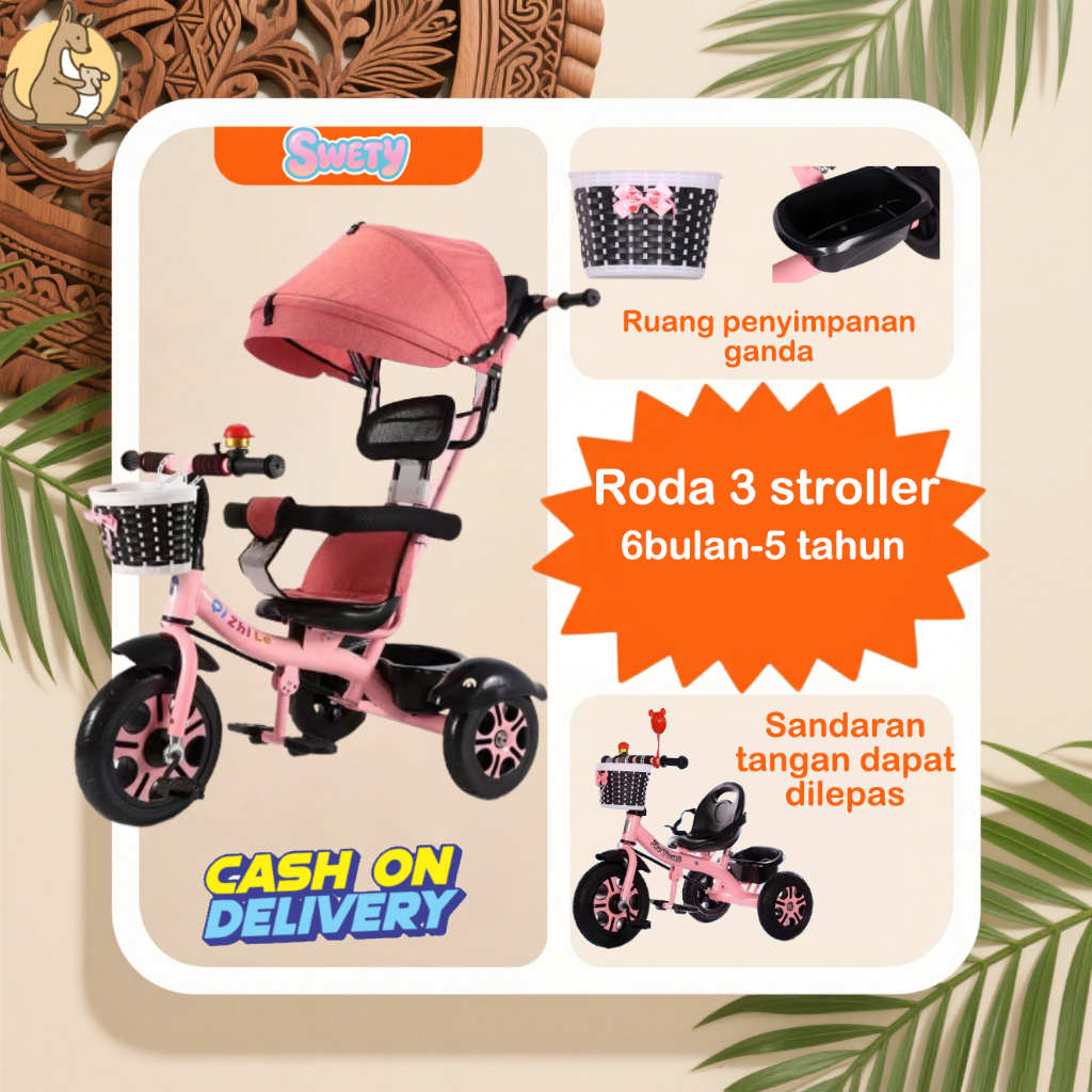 Sepeda roda tiga anak 1 tahun sepeda roda 3 bayi  tricycle  anak