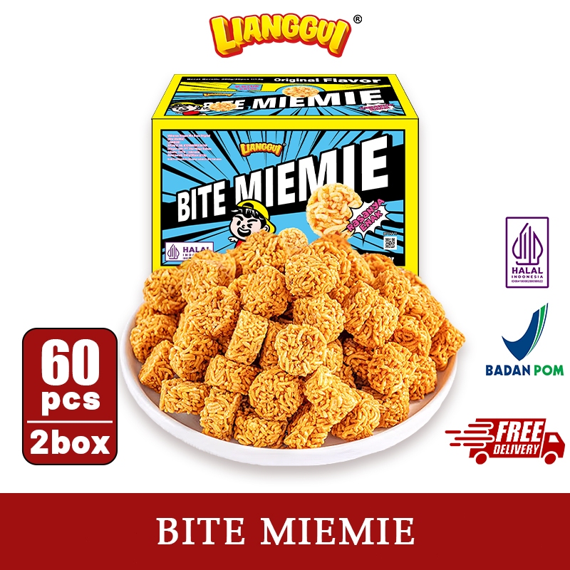 

Lianggui - Miemie Box 30Pcs HALAL - Cemilan Pedas, Mi Kering Renyah, Snack Sekolah Enak & Praktis