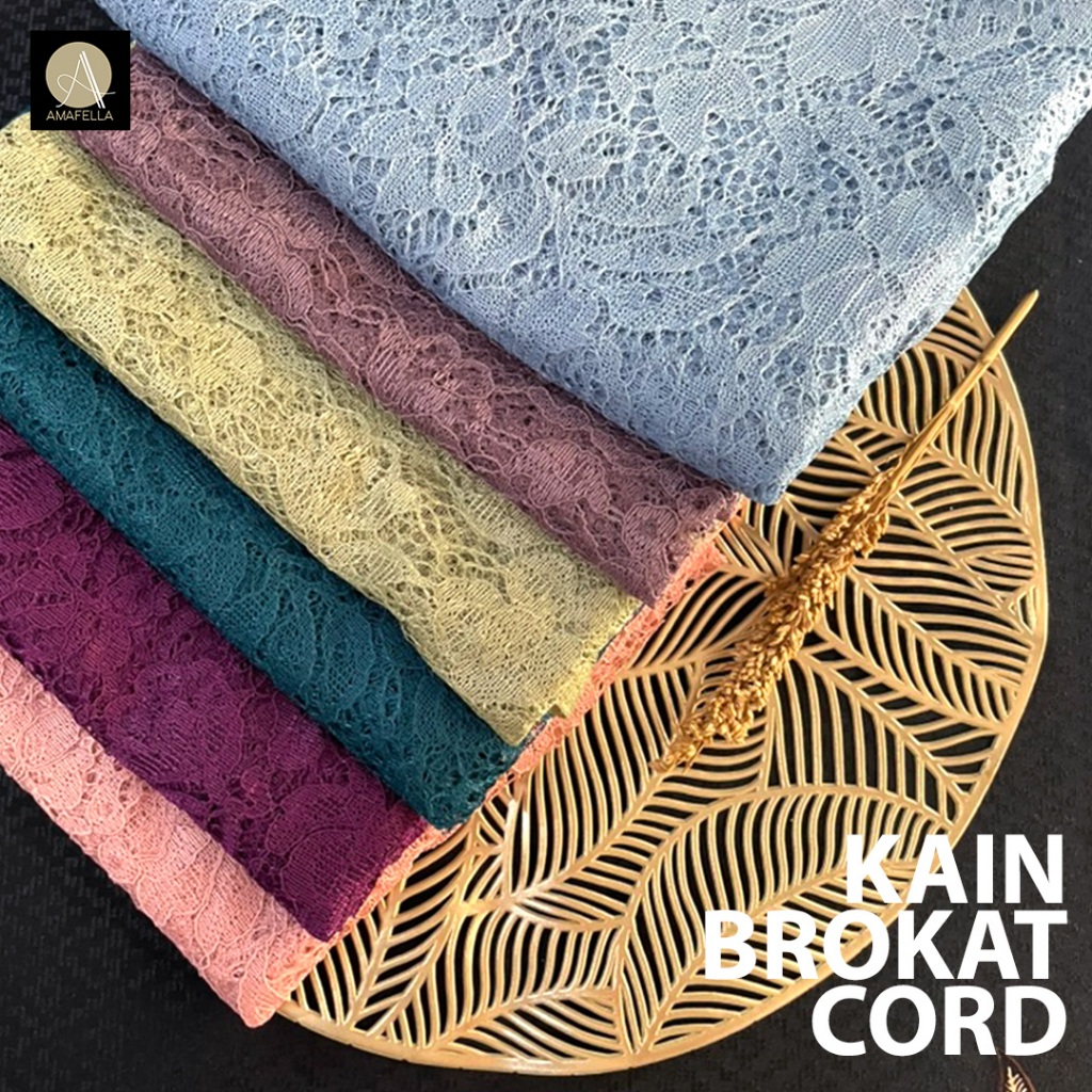 1/2 METER BROKAT CORD / BAHAN KEBAYA / BROKAT KEBAYA / BAHAN BAJU ADAT - MOTIF ELARA