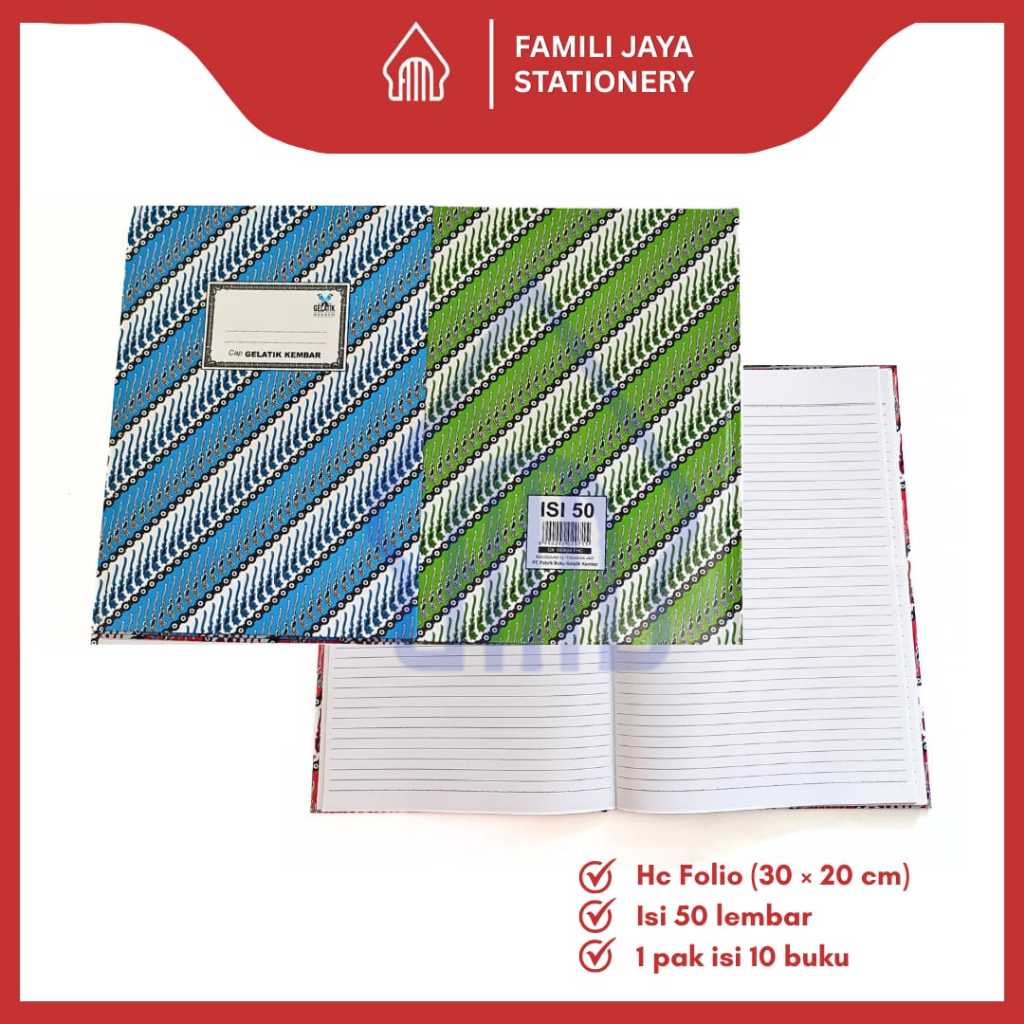 

GELATIK KEMBAR Buku Tulis Hard Cover Batik Folio Isi 50 Lembar