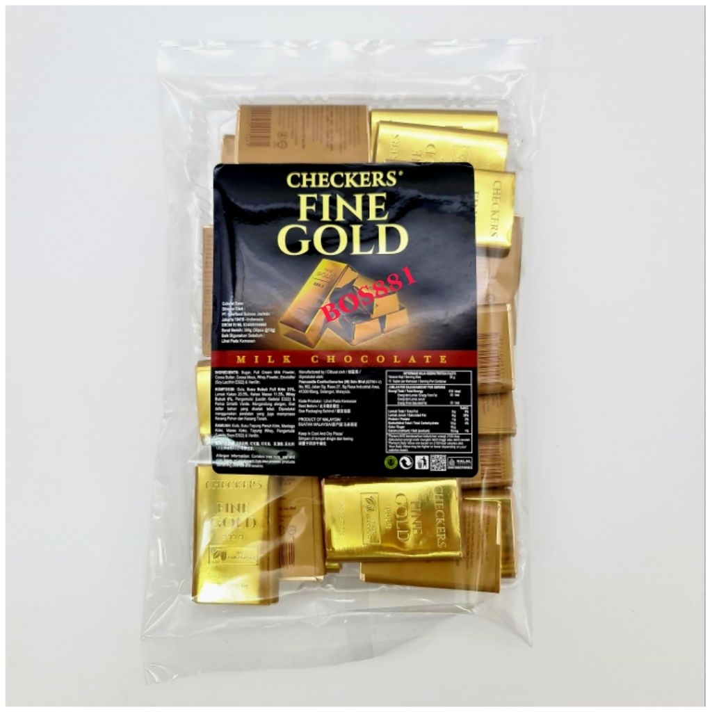 Checkers Fine Gold Milk Chocolate 300 gram isi 30 pcs