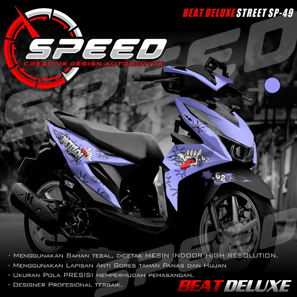 (PROMO COD) TERBARU Decal Sticker Honda Beat DELUXE STREET CBS 2020 2021 2022 2023 Full body - Stike