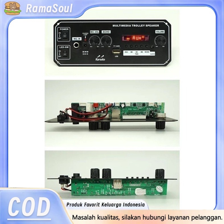 Promo Modul Decoder Amplifier BT 5.0 Stereo 20W, Speaker Aktif Rechargeable, 2 Mic Input + Echo, Kit
