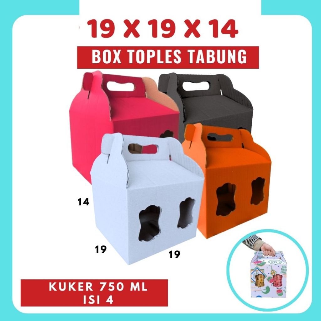 

Box Jinjing Kuker 19x19x14 Jinjing Jar (KUKER TOPLES JAR 750ml ISI 4) Box Jinjing Kardus Lebaran Idul Fitri Hampers Polos/Motif