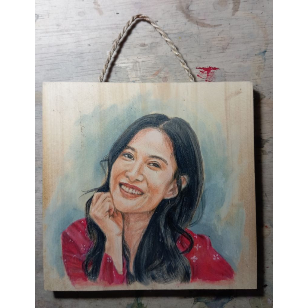 Lukisan Wajah Custom Kayu