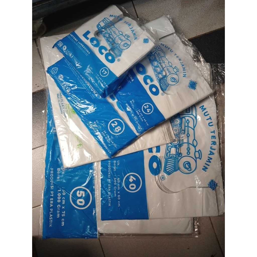 Plastik Tebal Loco Putih/ Plastik Kresek Tebal Putih