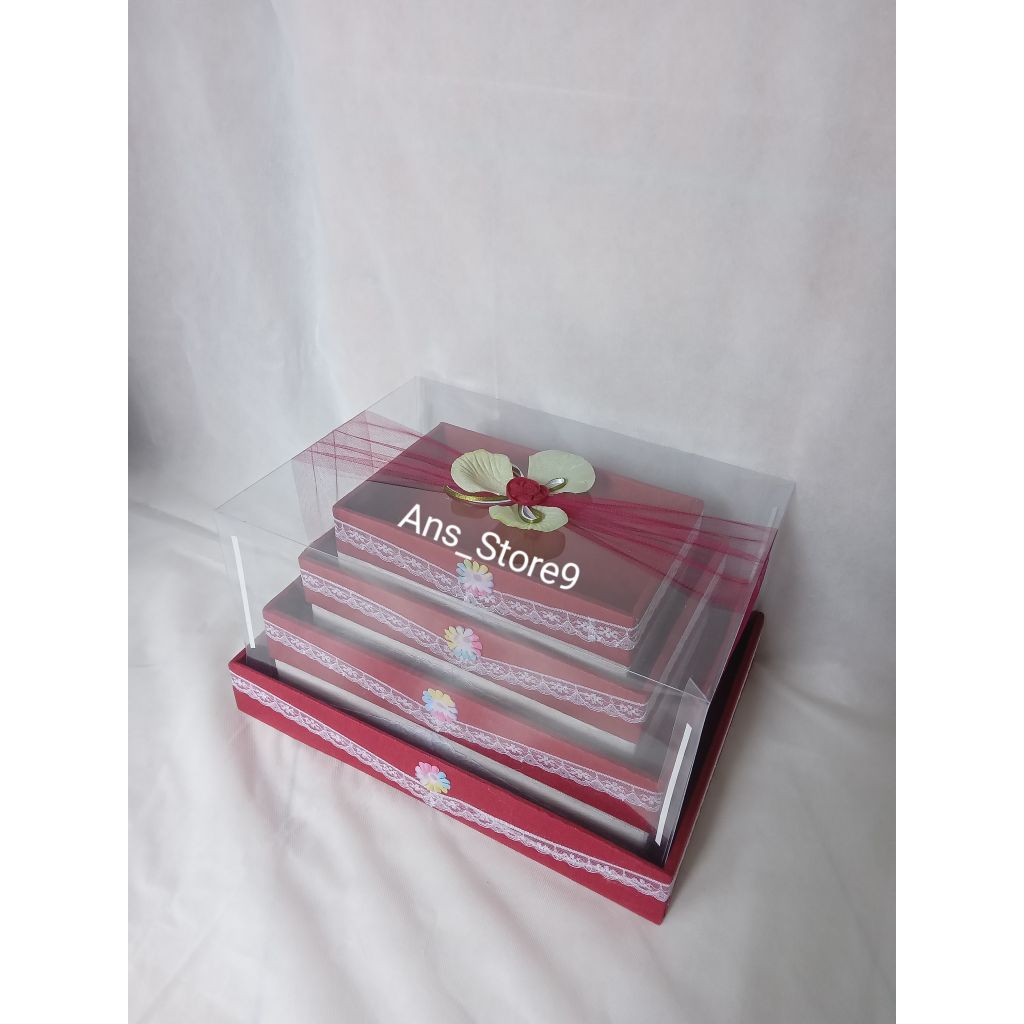 

Box Seserahan Pernikahan Kotak Hantaran Tutup Mika isi 4 Pcs