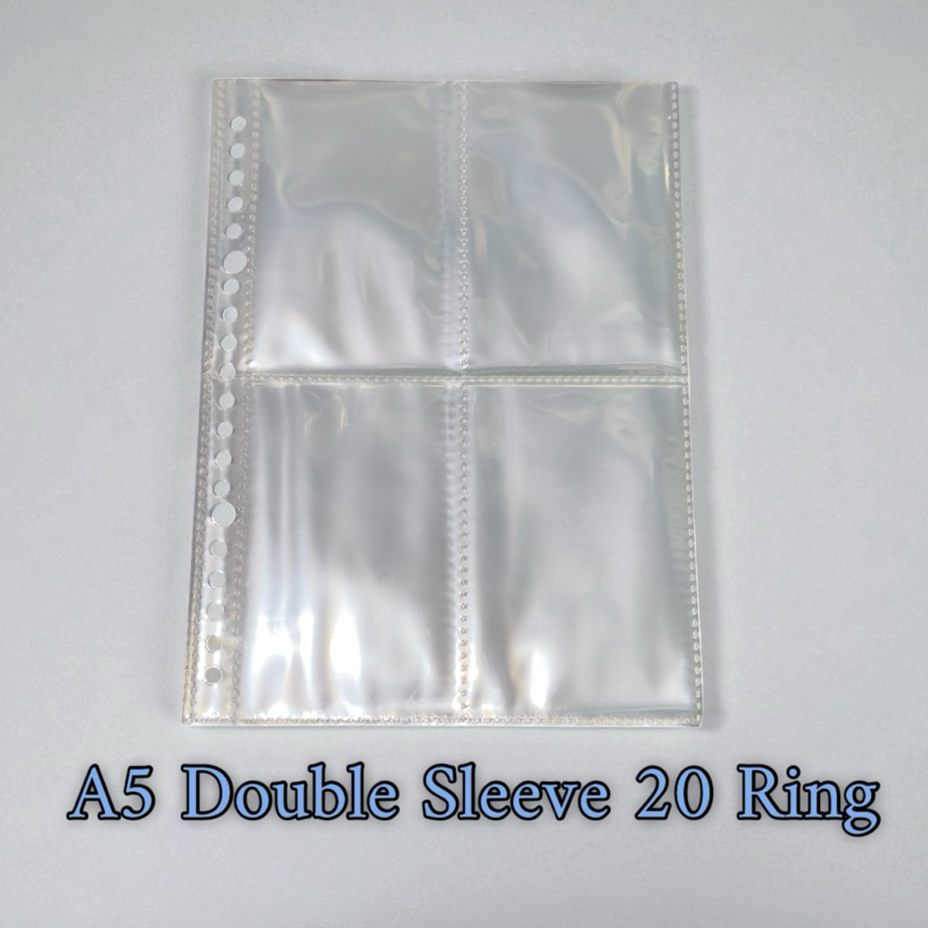 

(10 Lembar)A5 Double Sleeve Binder 20 Lubang/Ring
