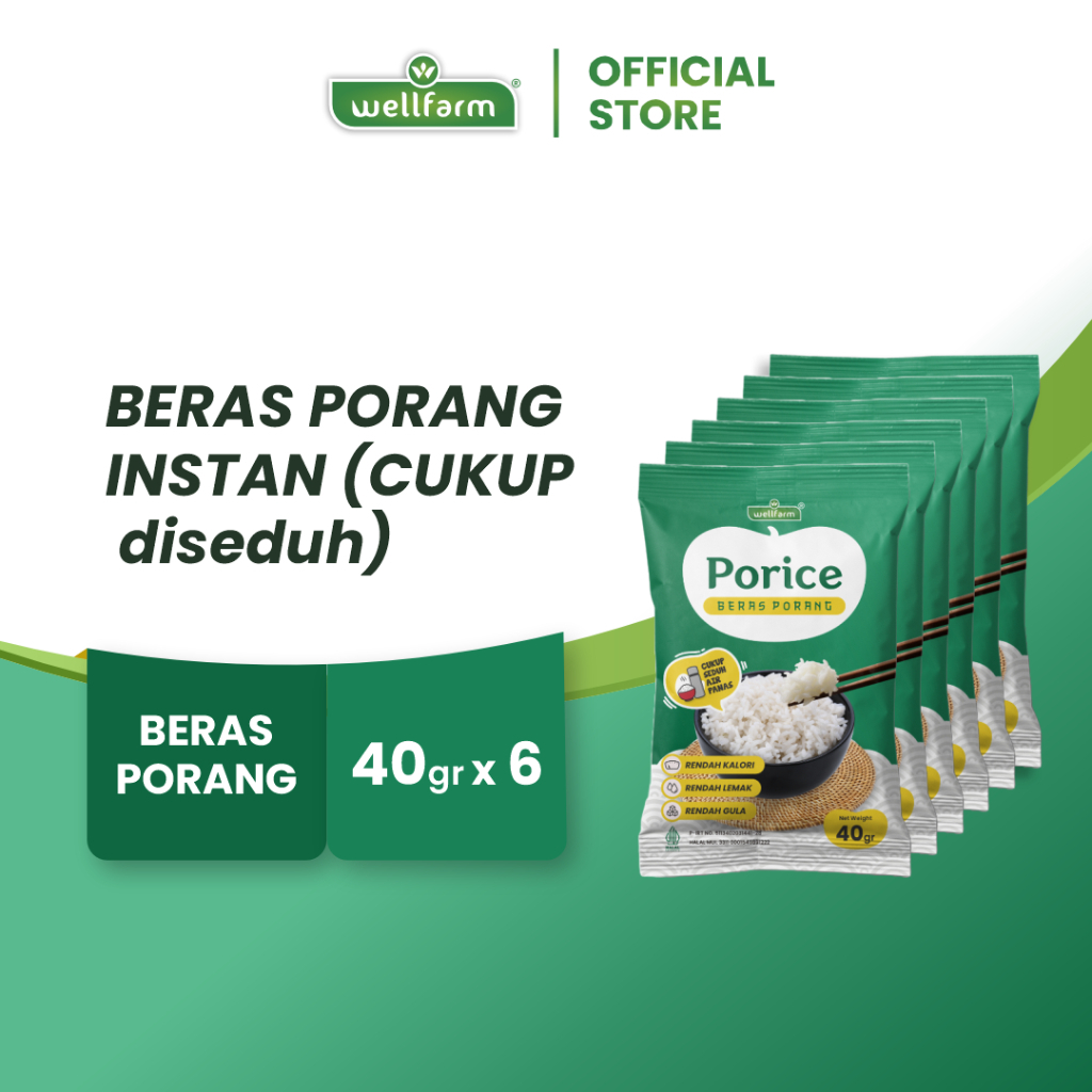 

Beras Porang Sachet Murah 6 Pcs | Porice Nasi Diet Instan Rendah Kalori