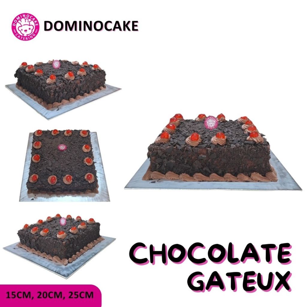 

Dominocake | Chocolate Gateux Kotak | Kue Ulang Tahun