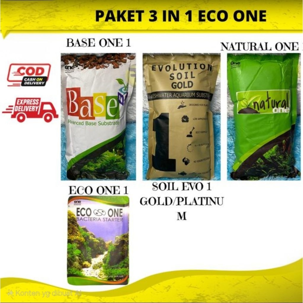 Paket ONE RISET Media Tanam Aquascape Aquarium Base Natural Eco Soil - PAKET ONE RISET