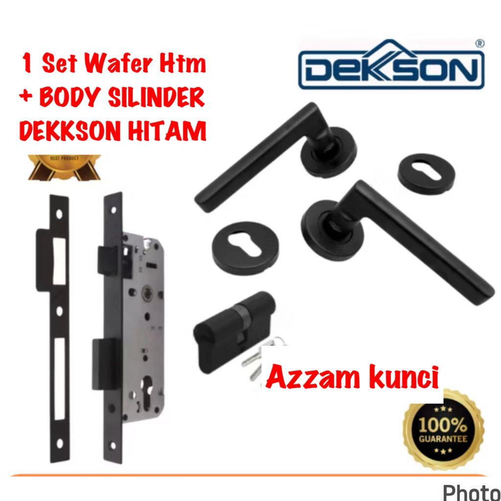 KUNCI PINTU ROSETTE PISAH DEKKSON BLACK MATTE kunci pintu pisah dekkson dengan knop putar wc Dekkson