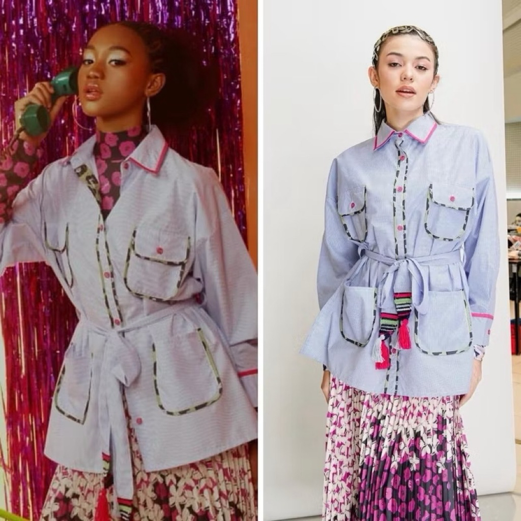 VIRLY SHIRT BLUE || ALEZA LABEL