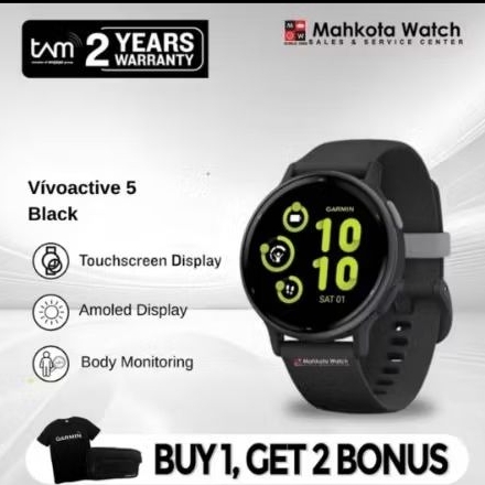 Garmin vivo active 5 black smartwatch