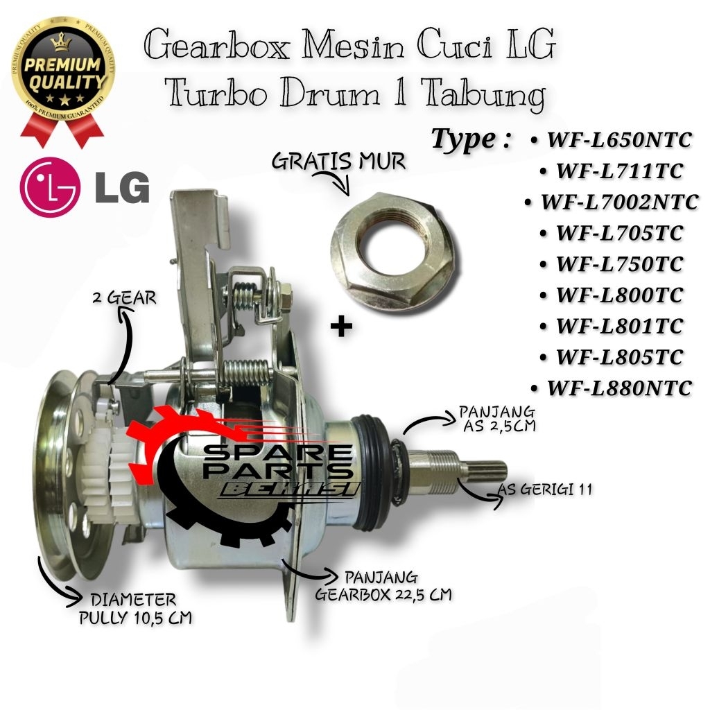 GRATIS MUR Gearbox LG WF-L650NTC L711TC L7002NTC L705TC L750TC L800TC L805TC L801TC L880NTC Gearbox 