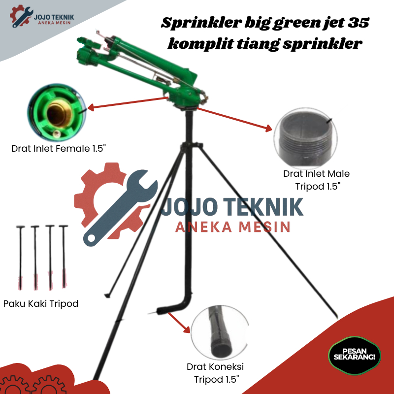 Sprinkler big gun green jet 35 || sprinkler jet35 komplit tiang sprinkler