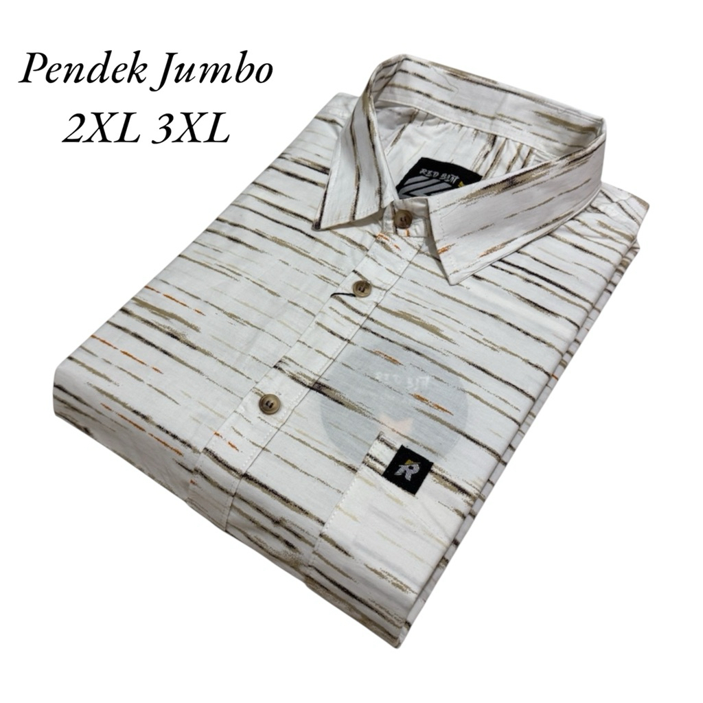 Kemeja Motif Pria Dewasa Lengan Pendek Ukuran Jumbo Big Size XXL XXXL Casual Quality Premium Baju Ka
