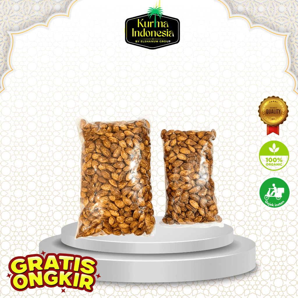 

Kacang Almon 500gr Panggang siap makan Original Premium Best Quality - Kurma Indonesia