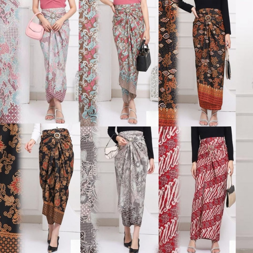 Rok Lilit Batik Kebaya Warna Pink/Kain Batik Rok Lilit Kuaci Pink/Rok Lilit Kebaya Aneka Pilihan War