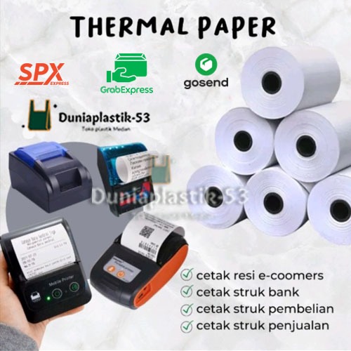 ( Per Pcs ) Kertas Thermal Struk Kasir / PAPER ROLL / TERMAL EDC / THERMAL PRINTER MINI BLUETOOTH