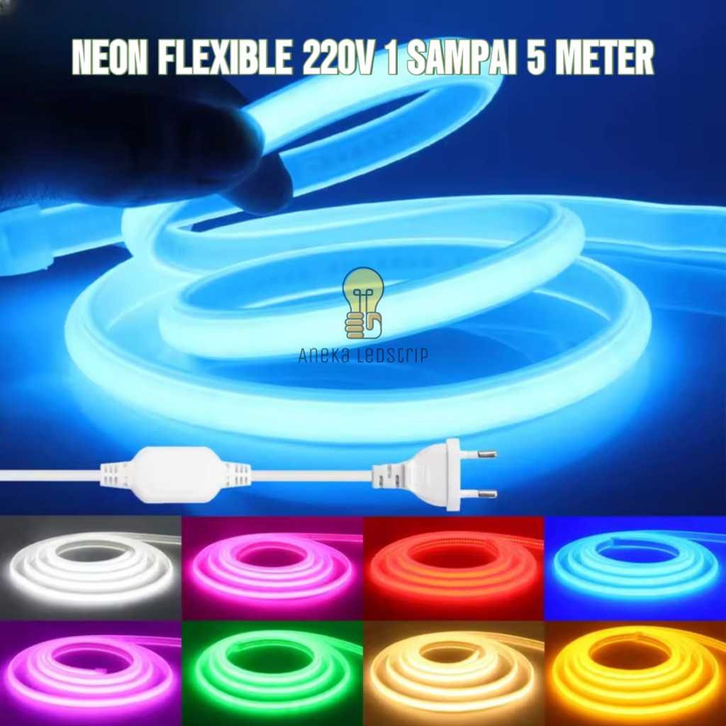 Paket Lampu LED Neon Flex AC 220V Lengkap Tinggal Colok Langsung Nyala  Dekorasi Kamar Aesthetic