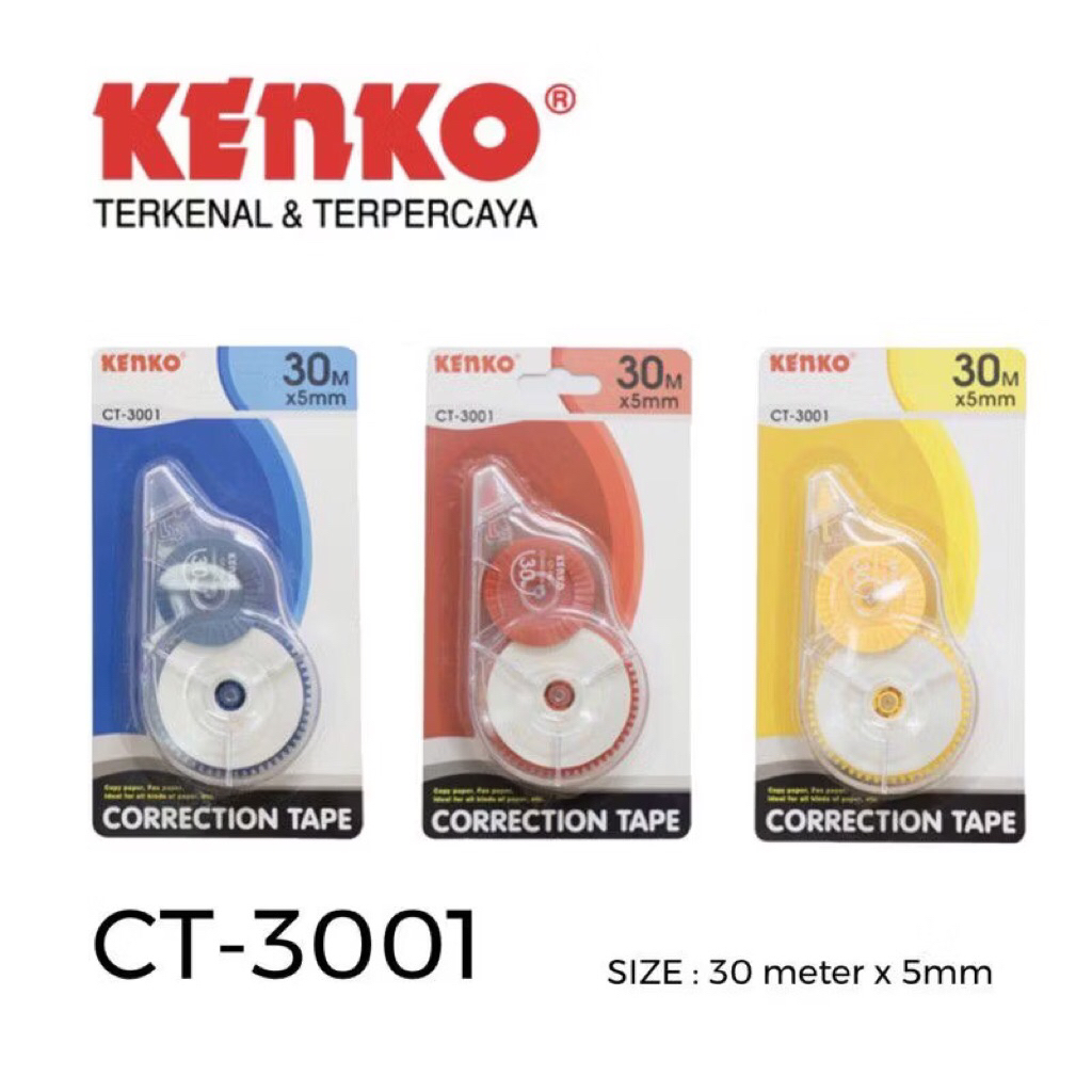 

N/A Correction Tape Kenko Ct-3001/30mx5mm / tip ex / stipo kertas tarik panjang