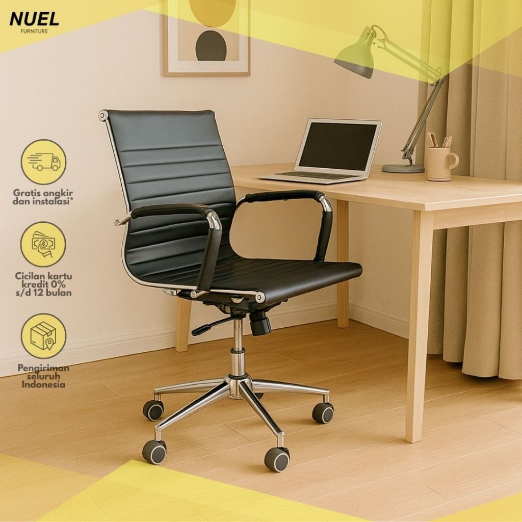 NUEL Kursi Direktur Kulit Oscar /  Kursi Manager / Jedar Office Chair