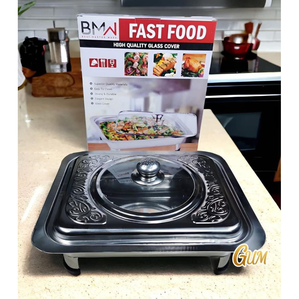 prasmanan stainless tutup kombinasi Kaca