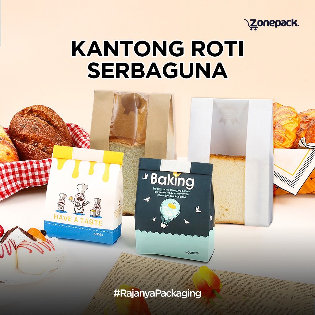 

Kantong Plastik Roti Tawar (FREE STIKER) | Plastik Roti Tawar Ziplock Kawat Klip Paper Bag Toast | Paper Bread Bag Kemasan Kantong Kertas Roti