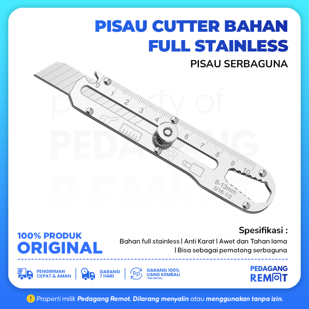 

Pisau Cutter Stainless Steel 7 IN 1 Serbaguna / Alat Potong Presisi Multifungsi