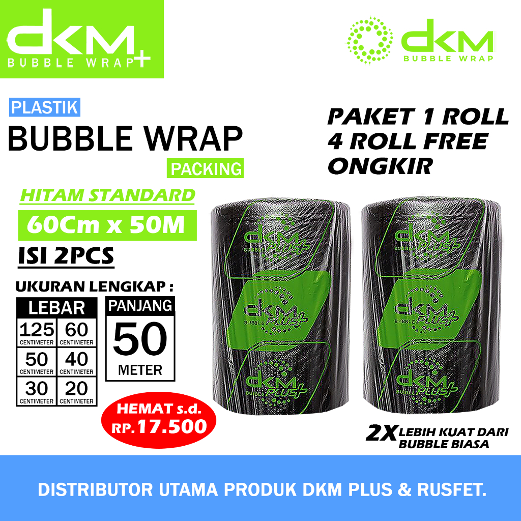 

Plastik Bubble Wrap 125cm x 50m Dkm Packing Online Shop Paket 1 Roll 60cm x 50m Hitam Standar Roll