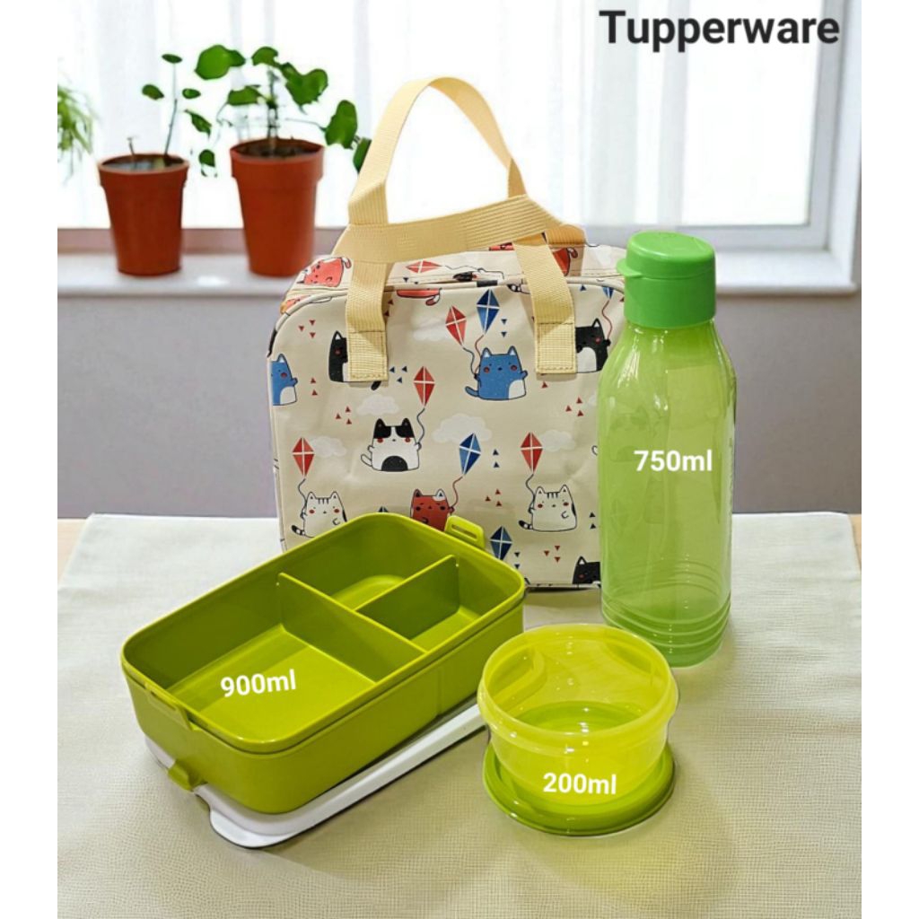 Kotak Bekal Set Tas Anak dan Dewasa Tupperware Ori