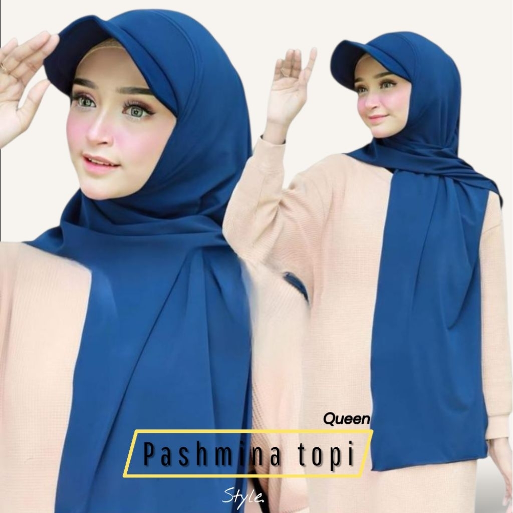 QN-Jilbab Pashmina Topi Ovale Jersey Instan / Kerudung PashminaSporty Topi Dewasa Ovale Muslim Panja