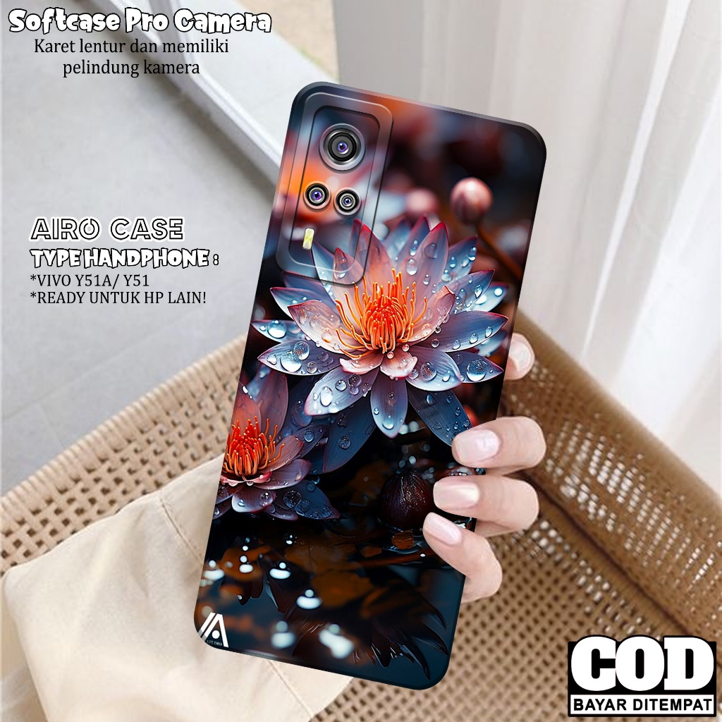 Softcase VIVO Y51A/ Y51 Terbaru Case VIVO Y51A/ Y51 Terbaru Fashion Case BUNGA Casing VIVO Y51A/ Y51