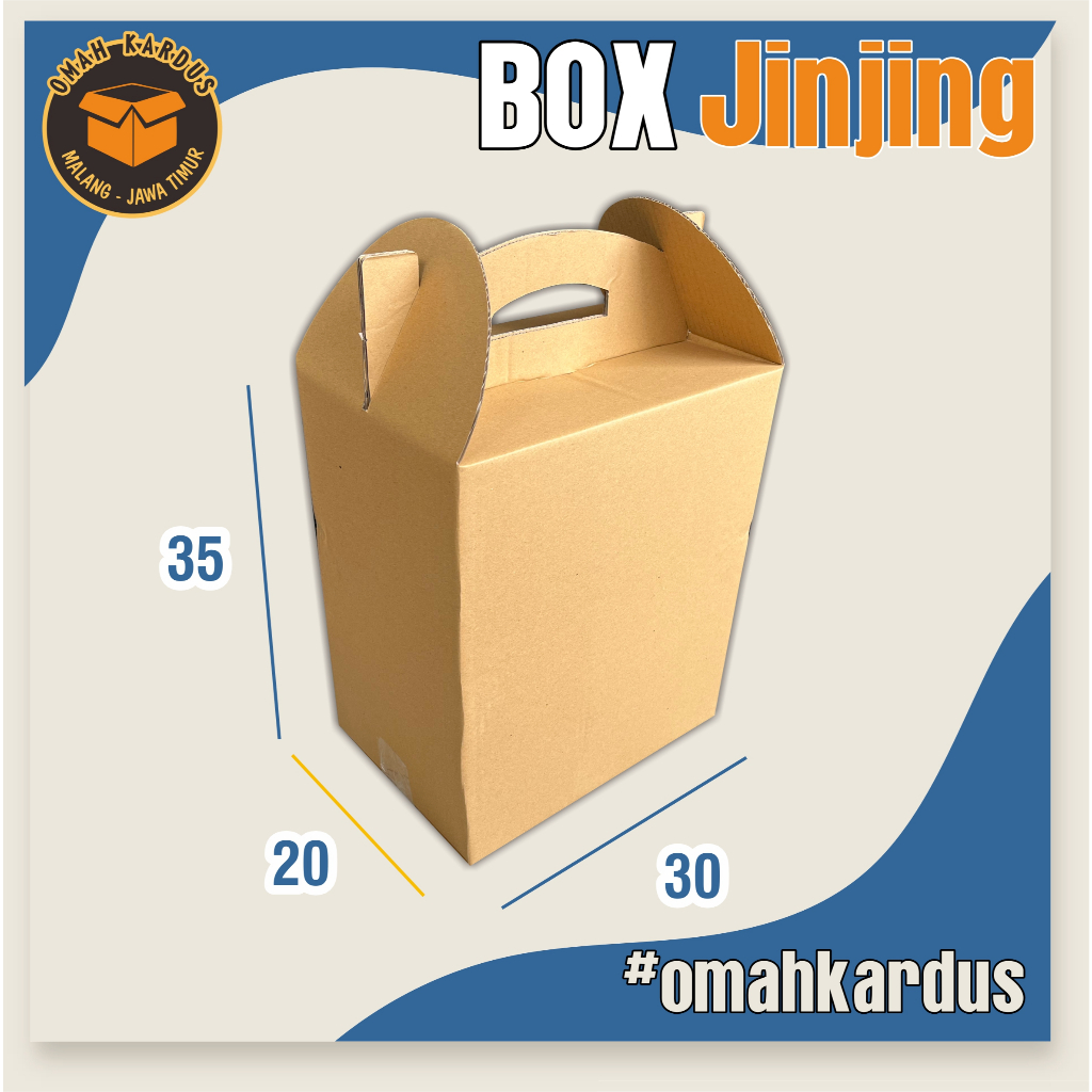 

Box Jinjing Polos 30x20x35 cm | Kardus takeaway | jinjing/tenteng | kardus buah | hampers | sembako