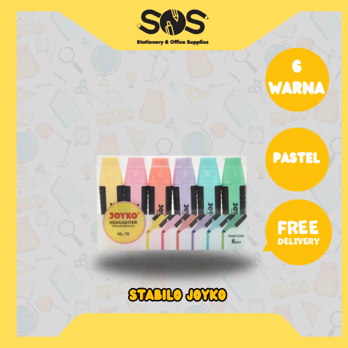 

Stabilo Highlighter Pastel JOYKO HL-70 Set [Isi 6 Pcs]