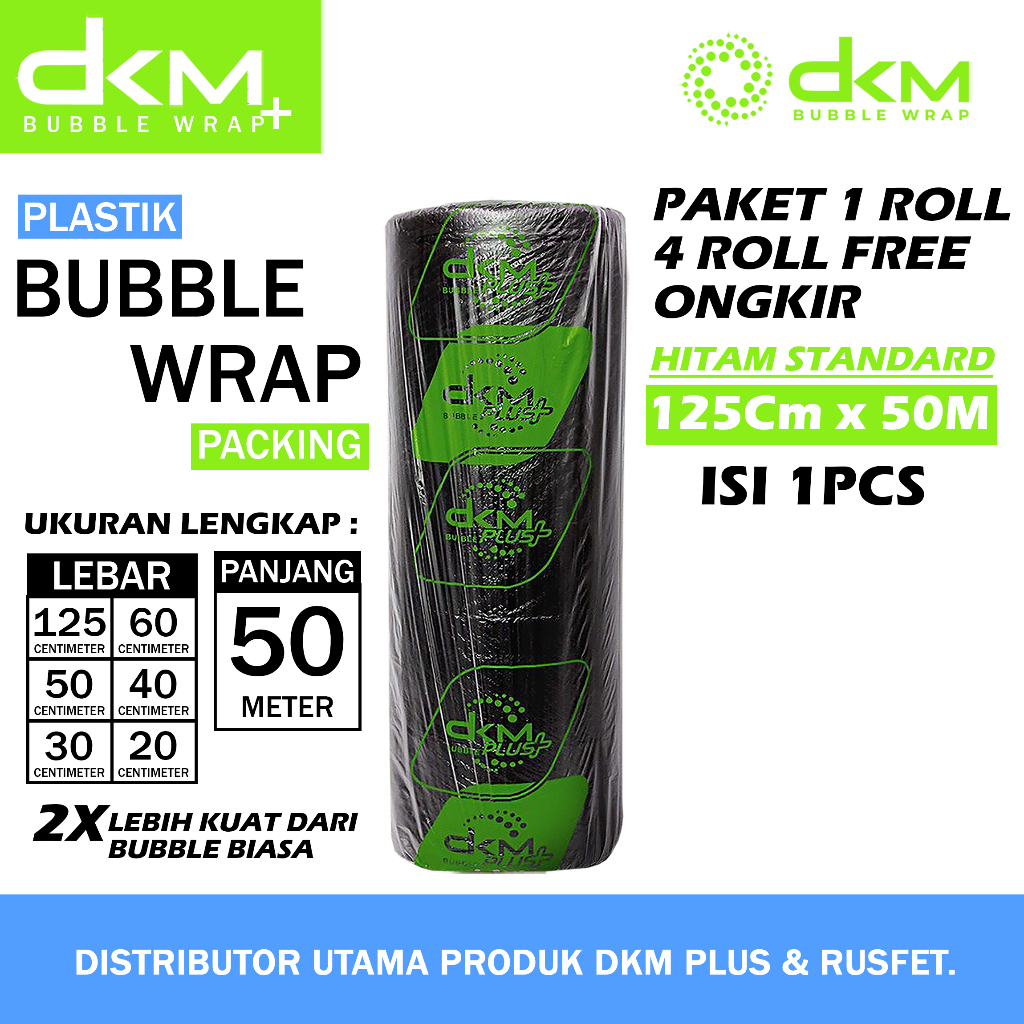 

Plastik Bubble Wrap Dkm+ Tebal | Bubble Packing 125 x 50 Meter Hitam Standar Grosir Paket 1 Roll Termurah