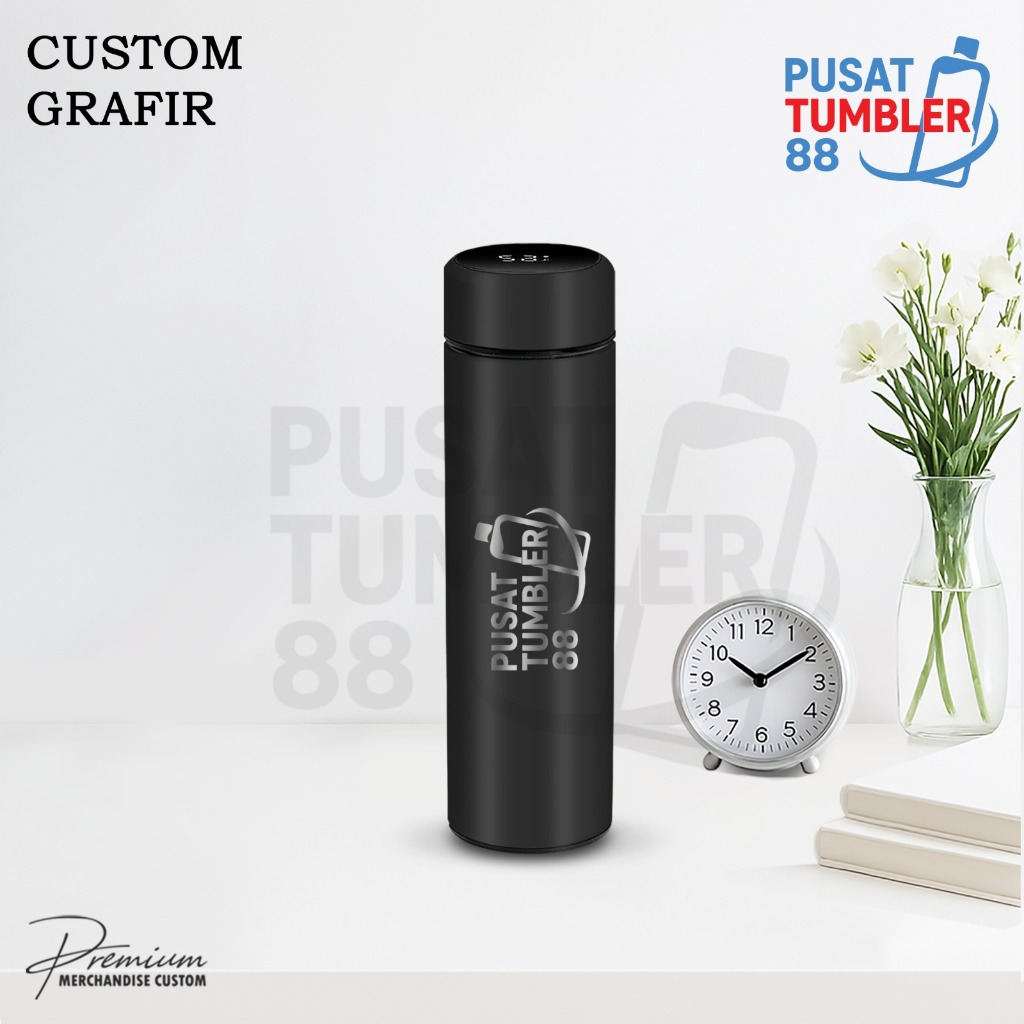 Custom Grafir Laser Tumbler LED Suhu botol minum stainless Custom Grafir Laser Souvenir grosir murah