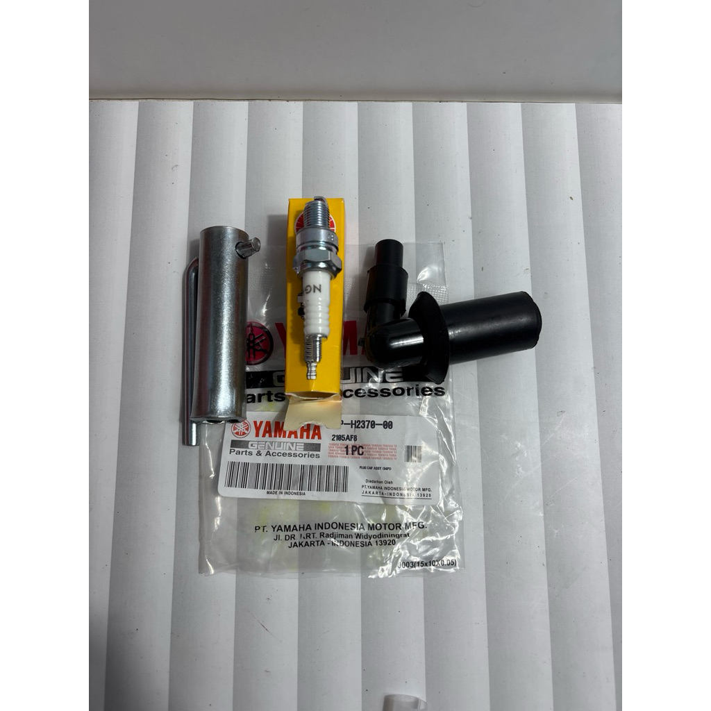 Paket busi + tutup busi + kunci mio j / soul gt 110 / mio m3 / soul gt 125