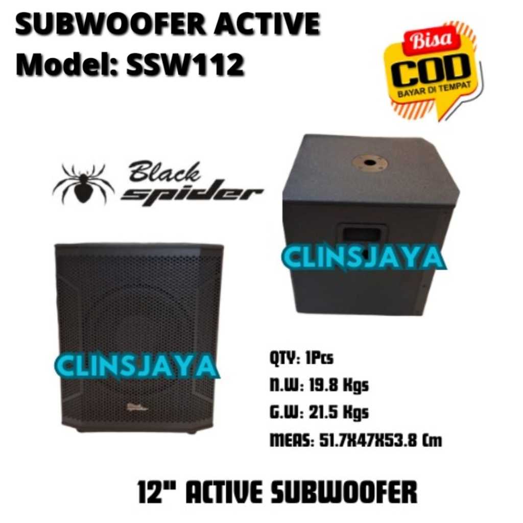 BLACK SPIDER SUBWOOFER AKTIF BLACKSPIDER SUBWOOFER 12 INCH BLACK SPIDER SSW 112 BLACKSPIDER SUB AKTI