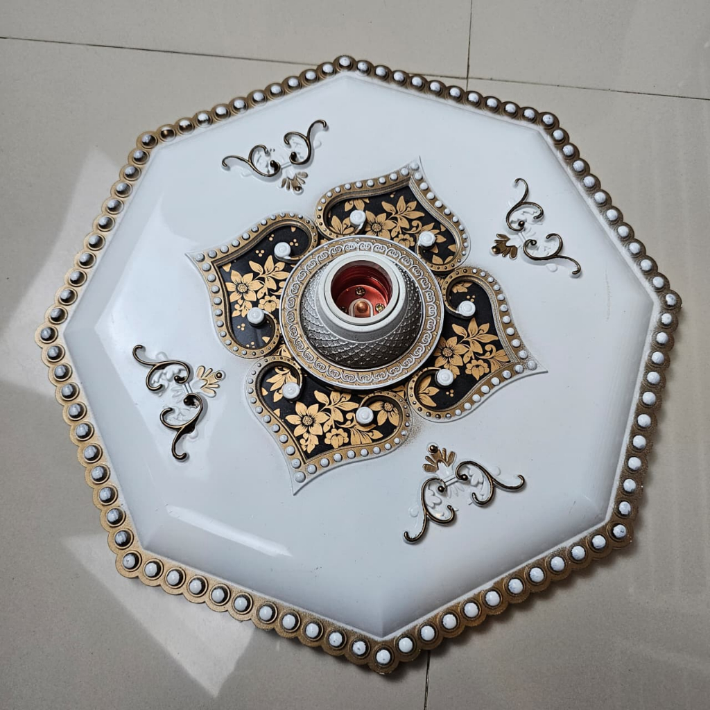 COD Ornament Lampu Plafon PVC 30x30 / Hiasan Plafon PVC Minimalis Hitam